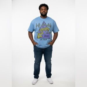 American Eagle Outfitters Light Blue Def Leppard Tee